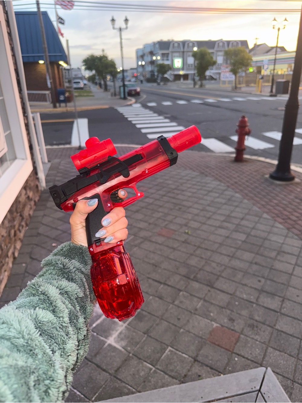 Hottest toy out - Clear Red Toy Water Gun with Scope
